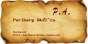 Perlberg Akács névjegykártya